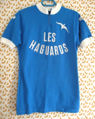 Maillot cycliste ACH Les Haguards acrylique Bleu Vintage jersey cycling - 3 / M - Photo 1/4