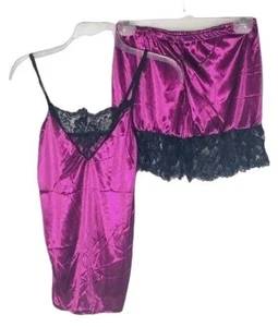 lingerie night gown lace thin silky shirt and shorts sheer cotton medium READ - Picture 1 of 9