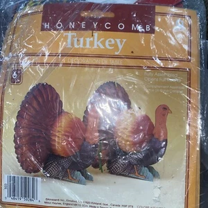 Vintage 6" gestanzte Waben Thanksgiving Tischplatte Türkei neuer alter Bestand - Bild 1 von 3