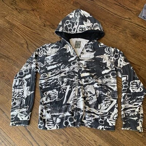 Sudadera A Fine Mess Para Hombre Talla Grande Graffiti Tatuaje Arte Calaveras Abstractas - Imagen 1 de 3