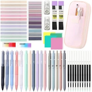 70 Pcs Aesthetic Stationery Set with Large Capacity Pencil Case 12 Pastel Hig... - Picture 1 of 5