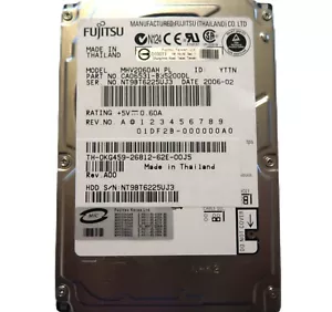 Fujitsu MHV2060AH PL CA06531-B35200DL 01DF2B-000000A0 2.5" 60gb IDE 2006-02 - Picture 1 of 1
