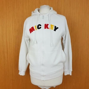 Vintage Disney Hoodie White Full Zip Through Mickey Y2K Paris Womens Small - Picture 1 of 10