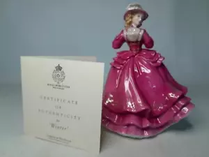 2001 Elite Limited Edition Royal Worcester WINTER Figurine Four Seasons RW4623 - Picture 1 of 9