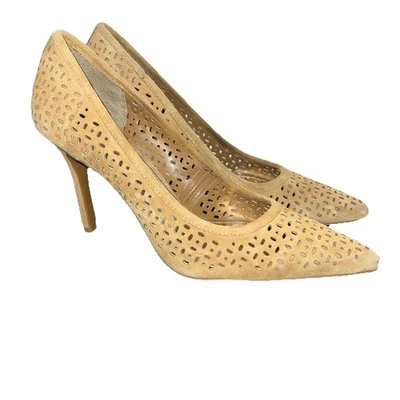 BOMBAS DE TACÓN DE AGUJA LAUREN RALPH LAUREN SARINA TOSTADAS DE GAMUZA INFANTIL PUNTA PUNTIAGUDA TALLA 8 Foto 1 de 4