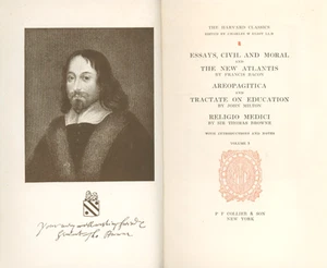 Bacon Milton Browne Essays 1909 Harvard Classics New Atlantis Areopagitica - Bild 1 von 10