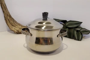 Monterey Edelstahl Servier Topf Traditionell Holloware mit Deckel 5924 Neu aus altem Lagerbestand Hergestellt in Japan - Bild 1 von 15