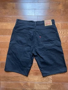 LEVI'S 569 Fit Jean Shorts Men's W46 Charcoal Black Wash Cotton Denim Baggy Long - Picture 1 of 13
