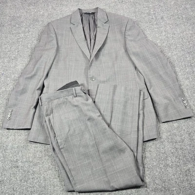 Traje Jos A Bank Signature Para Hombres 44R 38 Cintura Gris Ventana Lana Ajuste A Medida Foto 1 de 4