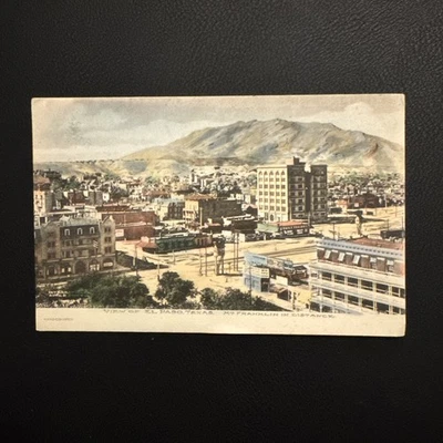1909 View El Paso Texas Franklin Mountains in Distance Van Wert Ohio Daily Train - Image 1 of 4