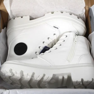 Palladium Pallabase Twill Star White-M Size 8 NIB - Picture 1 of 3