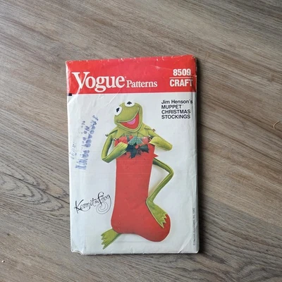 Vintage Vogue 8509 Craft Pattern Muppet Christmas Stocking, Kermit, UNCUT - Image 1 of 3