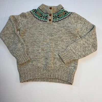 Suéter De Colección Años 80 Cambridge Dry Goods Company 100% Lana Fair Isle Cuello Simulado Talla M Foto 1 de 4