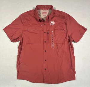 Camisa Coleman Manga Corta Aventura Elastizada Para Hombre Talla XL Rojo Mineral Nueva - Imagen 1 de 11