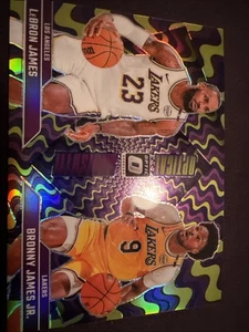 2024-25 Donruss Optic LeBron James /Bronny James Optical Illusions Purple Prizm - Picture 1 of 3