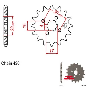 JT Sprockets Countershaft Sprocket 420 Pitch 17 Tooth Honda XL70 (1974-1976) - Picture 1 of 2