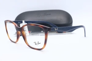 New Ray-Ban 7066 5585  Tortoise Blue Eyeglasses 52mm + Case - Picture 1 of 5