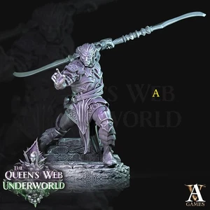 Dark Elf Fighter miniatures - DnD miniatures - Role Playing Game - Tabletop Min - Picture 1 of 4