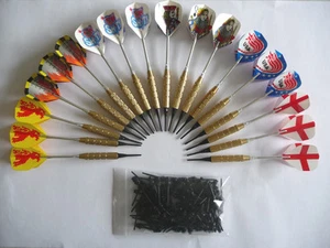 18 flechettes laiton darts à pointes plastiques + 100 pointes - Photo 1/1