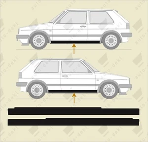Fits VW Mk2 Golf GTI - 3dr Small Bumper Sill Decals - Vinyl Foil Stickers *NEW* - Picture 1 of 1
