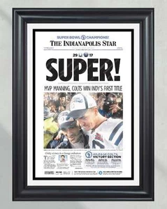 2007 Indianapolis Colts 'Super' Super Bowl Champions Framed Front Page Newspaper - Picture 1 of 11