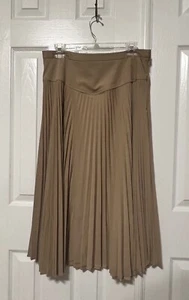 Grace Elements Tan Brown Pleated Skirt Size 14 - Picture 1 of 3