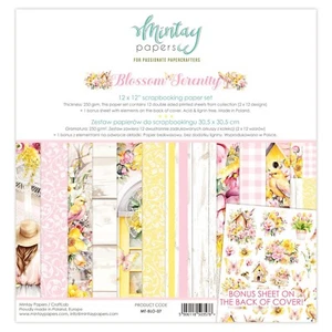 Mintay Blossom Serenity 12" x 12" Scrapbooking Double Sided Paper Set Floral - Picture 1 of 8
