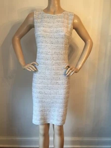 NEW ST JOHN KNIT SIZE 16 DRESS SAHARA TWEED WHITE CREAM OLIVE BLACK - Picture 1 of 9