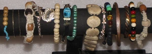 Lot Of 15 Bracelets Silver Plated Rhinestones Floral Beaded Brass Bangle Womens - Picture 1 of 23