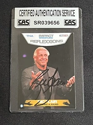 Auténtico estuche de tarjetas autografiado firmado RIC FLAIR 2012 TRISTAR TNA IMPACT Foto 1 de 2