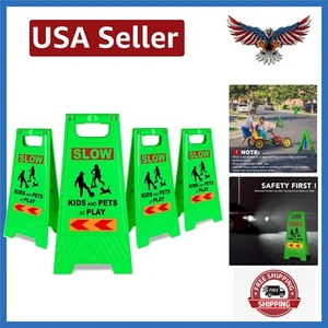 Eye-Catching Reflective Kids Playing Warning Sign - Street Safety Essential - Picture 1 of 9