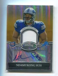2010 Bowman Sterling Refractor Gold Trikot/Autogramm Ndamukong Suh/25 Löwen - Bild 1 von 1