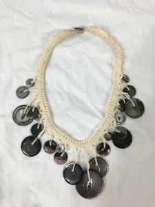 Handmade Crochet Button Handmade Necklace - Picture 1 of 7