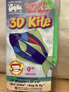 Tropical Fish 3 D Gayla Kite 9” X 13” Wingspan Nylon Twine/winder Included New - Picture 1 of 3