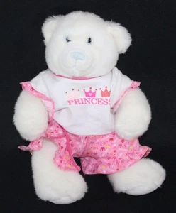 Build a Bear OSO DE PELUCHE BLANCO CON NARIZ AZUL Peluche Animal Rosa Princesa - Imagen 1 de 5