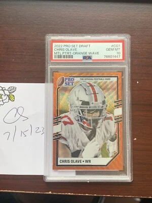 2022 LEAF PRO SET CHRIS OLAVE ORANGE WAVE #CO1 C01 PSA GRADE 10 POP 1 - Image 1 of 2