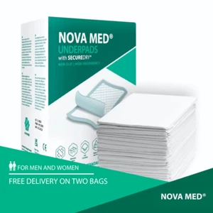 Novamed Disposable Incontinence Bed Pads 60 x 90cm 1700ml Absorbency Pack of 25 - Picture 1 of 8