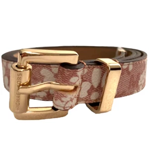 MICHAEL KORS Women's MK Signature Logo & Floral Ballet Leather Belt Size Large - Picture 1 of 3