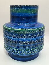 Bitossi Italy Aldo Londi Raymor Mid Century Rimini Blue Glaze Art Pottery Vase