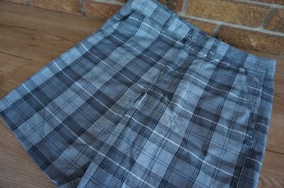 PARA HOMBRES Trinity Collective Bermudas a Cuadros Gris Talla 32 Cintura Bolsillos Informales Nic Foto 1 de 4