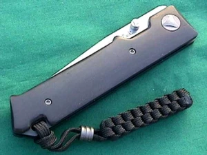 BENCH MARK D2 STEEL TANTO 065 LINER LOCK FOLDING POCKET KNIFE NIB w/ LANYARD - Picture 1 of 5