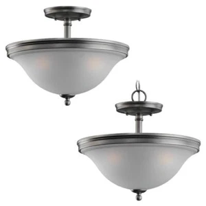 Sea Gull Gladstone 14" 3 Light Flush Mount, Antique Brushed Nickel, 77850-965 - Picture 1 of 1