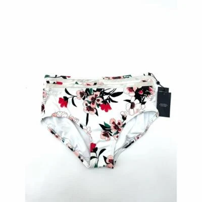 MSRP $48 Tommy Hilfiger Women Mesh-Trim Floral Bikini Bottoms Size Medium - Image 1 of 2