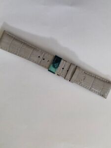 Brand New Genuine Real Leather Grey Aqua Master Strap 24mm Butterfly Clasp