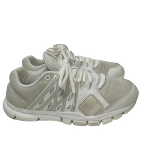 Reebok Yourflex Women's 7M Training Shoes White Gray 1Y3501 Low Lace Microweb - Picture 1 of 12