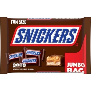 SNICKERS Fun Size Chocolate Candy Bars, 18.71 oz Jumbo Bulk Candy Bag - Picture 1 of 3