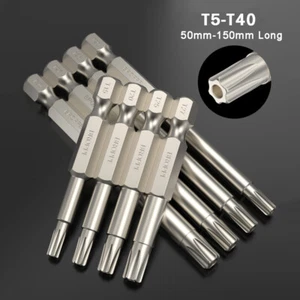 Magnetic Impact Drill Torx Screwdriver Bits 50/150mm T10 T15 T20 T25 T27 T30 T40 - Picture 1 of 22