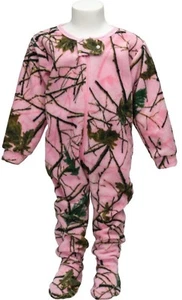 TrailCrest Infant Toddler Camouflage Footies Girls Pajama Pink Sweatsuit Sleeper - Picture 1 of 3