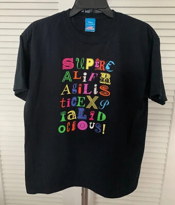2000 Disney Mary Poppins Supercalifrgilisticexpialidocious Men's T-Shirt Size M - Image 1 of 4