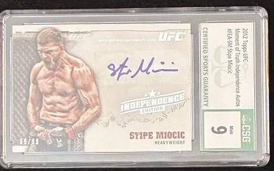 🔥 2012 Stipe Miocic Topps UFC 1ST Auto RC Independence #/99 Grade CSG: 💎Mint 9 - Image 1 of 4